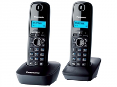 Р/Телефон Dect Panasonic KX-TG1612RU1 темно-серый/белый (труб. в компл.:2шт) АОН