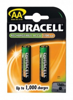 Аккумулятор Duracell AA 1700mAh HR6 DC1500 B2 1.2V NiMH (2шт)