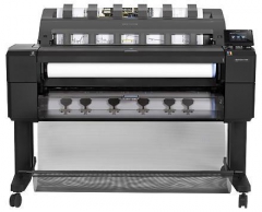 Плоттер HP Designjet T1500 CR356A (2 года гарантии) ePrinter (36"/914mm, 6 colors, 64Gb (вирт), HDD 320Gb, фронтальная загрузка, 2 рулона с автопереключением, лоток-накопитель, корзина, стенд, PCL3/HP-GL/2, USB/LAN)