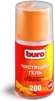 Гель BURO для чистки экранов, мониторов и оптики 200 мл + микрофибра 16*25